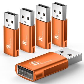 USB Data Blocker, (2-Pack) USB-A Defender Only for Quick Charge, Protect Against Juice Jacking, Refuse Hacking Provide Safe Charging- Orange
