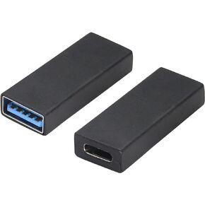 USB C to USB A Adapter USB 3.0 A Male to USB Type C Female Converter (One-Way Transmission and Charging) for USB Port PC,Laptops,Chargers and Type-C Port U-Disk,Smart Phone Etc(2 Pack-Black)