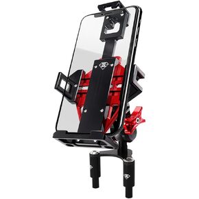 Ducati Motorcycle Phone Mount Holder for Panigale V4, V4S, 959, 939/950(Super Sport/S), 848, 899, 1199, 1299, Fixing Device Adjustable Size (Red)