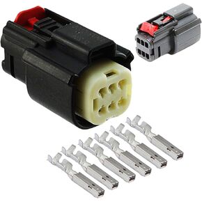 Molex Black Female 6 Pin Wire Connector Harley Waterproof, Sealed Kit, MX150 w/Connector Position Assurance