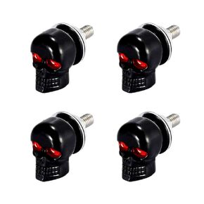 4Pack Motorcycle License Plate Bolts Universal License Plate Fasteners Screws Caps for Motorcycle Chopper Car Tag Frame Anti-Theft Mounting Nuts Kit