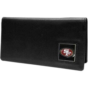 NFL Siskiyou Sports Fan Shop San Francisco 49ers Leather Checkbook Cover One Size Black