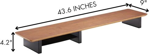 XL Walnut Wood Monitor Stand for Desk (44 Inch) Large Monitor Stands for 2 Monitors, Desk Shelf for Top of Desk in Saudi Arabia