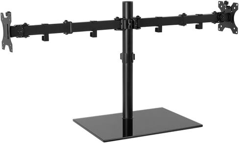 ارتفاع حامل شاشة كمبيوتر مزدوج قابل للتعديل لشاشة 13 بوصة إلى 27 بوصة حامل شاشة قائم بذاته مع حاملين دوارين كامل الحركة يحمل ما يصل إلى 17.6 رطل VESA 75x75 مم/100x100 مم in Kuwait