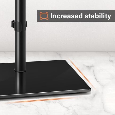 ارتفاع حامل شاشة كمبيوتر مزدوج قابل للتعديل لشاشة 13 بوصة إلى 27 بوصة حامل شاشة قائم بذاته مع حاملين دوارين كامل الحركة يحمل ما يصل إلى 17.6 رطل VESA 75x75 مم/100x100 مم in Kuwait