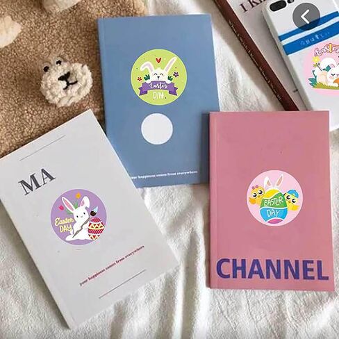 192 قطعة من ملصقات علامات عيد الفصح، 96 تصميمًا دائريًا لملصقات عطلة عيد الفصح، ملصقات بيض الأرنب، لختم عرض عيد الفصح، لوازم حفلات عيد الفصح، ديكورات الهدايا (مجموعة من 16 ورقة) in Kuwait