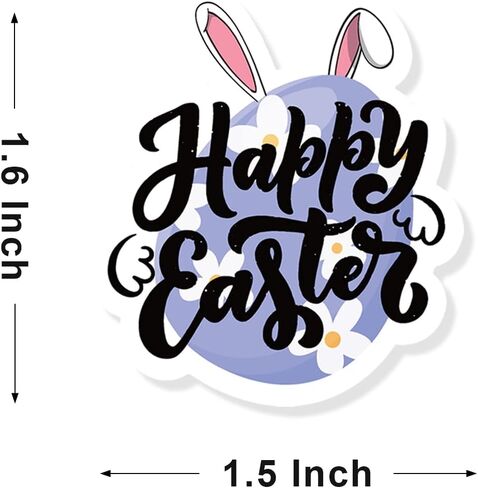 200 PCS Happy Easter Bunny Stickers,Cute Small Business Envelopes Stickers for Handmade Goods/Bags Business Packages,Easter Day Theme Small Shop Business Stickers for Envelopes Seals -Egg in Kuwait