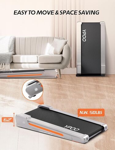 وسادة المشي مع ميل، أجهزة المشي للمنزل مع ميل، 3 مستويات ميل قابلة للتعديل، حزام العرض، 3.0 حصان، خفيف الوزن، صغير الحجم، محمول، صغير، المنزل، جهاز مشي مكتبي، 265 رطل، فضي in Kuwait