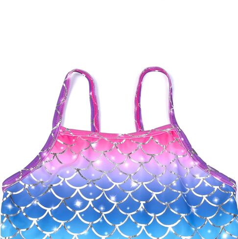 ملابس سباحة حورية البحر للفتيات من Jxstar قطعة واحدة لباس سباحة للأطفال على الشاطئ مع تنانير مكشكشة in Kuwait