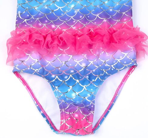 ملابس سباحة حورية البحر للفتيات من Jxstar قطعة واحدة لباس سباحة للأطفال على الشاطئ مع تنانير مكشكشة in Kuwait