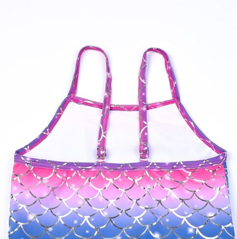 ملابس سباحة حورية البحر للفتيات من Jxstar قطعة واحدة لباس سباحة للأطفال على الشاطئ مع تنانير مكشكشة in Kuwait