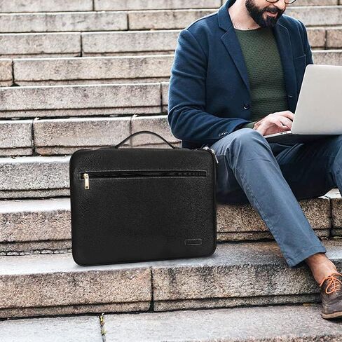 FYY 12-13.5 بوصة [جلد فاخر] حقيبة غطاء للكمبيوتر المحمول لجهاز MacBook Pro/ MacBook Air/ iPad Pro 12.9 2018 2017 2016، حقيبة كمبيوتر محمول لسطح 12 بوصة - 13.5 بوصة Lenovo Dell HP ASUS Acer Chromebook أحمر نبيذي in Saudi Arabia