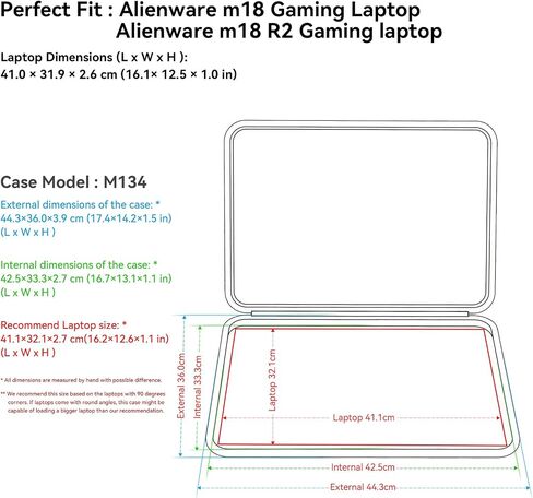Smatree Hard EVA Protective Sleeve Case Compatible for 18 inch Alienware m18/m18 R2 Gaming Laptop, Waterproof Slim Sleeve Case for 18 inch Alienware Gaming Laptop (M134) in Saudi Arabia