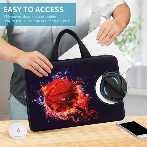 14 15 15.4 15.6 Inch Laptop Computer Protective Carrying Case Pouch, Soft Travel Briefcase, Notebook Sleeve Cover for Dell HP Lenovo Toshiba Chromebook ASUS Acer(Purple Butterflies) in Saudi Arabia