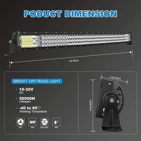 42 Inch LED Light Bar T-Former Triple Row 576W Flood Spot Combo Beam Off Road Lights 2pc 4 Inch 60W Led Pod Lights with Rocker Switch Harness Wiring for Trucks ATV UTV Jeep Boat Pickup in Saudi Arabia