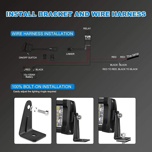 42 Inch LED Light Bar T-Former Triple Row 576W Flood Spot Combo Beam Off Road Lights 2pc 4 Inch 60W Led Pod Lights with Rocker Switch Harness Wiring for Trucks ATV UTV Jeep Boat Pickup in Saudi Arabia