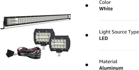 42 Inch LED Light Bar T-Former Triple Row 576W Flood Spot Combo Beam Off Road Lights 2pc 4 Inch 60W Led Pod Lights with Rocker Switch Harness Wiring for Trucks ATV UTV Jeep Boat Pickup in Saudi Arabia
