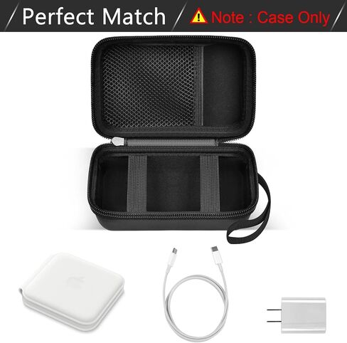 Case for Apple MagSafe Duo/for UCOMX for Nano/for Iseyyox Wireless Charger Type C Wall Charger, Magnetic Foldable Station Storage Holder Bag for Fast Charging Pad Cable and Adapter, Black-Box Only in Saudi Arabia