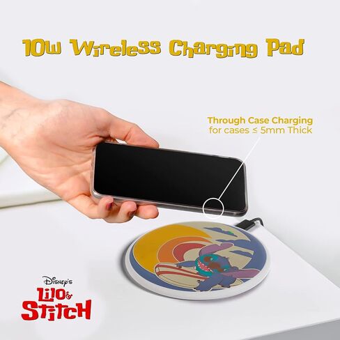 Disney Lilo and Stitch Wireless Charging Pad- Gifts for Fans of Stuff Accessories- Universally Compatible Station All Qi Enabled Phones in Saudi Arabia