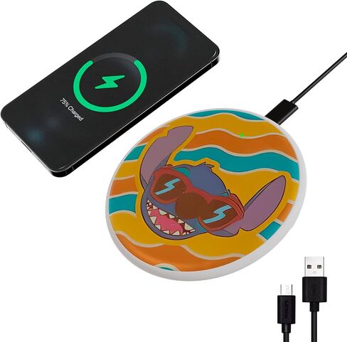 Disney Lilo and Stitch Wireless Charging Pad- Gifts for Fans of Stuff Accessories- Universally Compatible Station All Qi Enabled Phones in Saudi Arabia