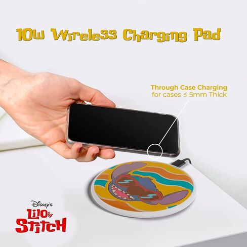 Disney Lilo and Stitch Wireless Charging Pad- Gifts for Fans of Stuff Accessories- Universally Compatible Station All Qi Enabled Phones in Saudi Arabia