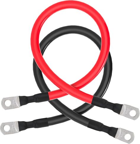 2 كابل بطارية AWG 2AWG كابلات عاكس طاقة البطارية مع محطة العروات 5/16 بوصة للسيارات الشمسية البحرية قارب RV سيارة دراجة نارية (2FT) in Kuwait
