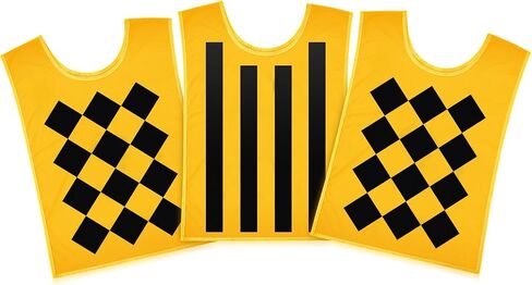 Set of 3 Football Lineman's Vest Bright Yellow and Black Football Referee Vests Football Pinnies for Men Women Adults, 27.5 Inches Length and 18.5 Inches Width, 2 Styles in Saudi Arabia