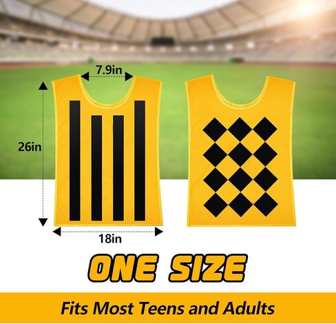 Set of 3 Football Lineman's Vest Bright Yellow and Black Football Referee Vests Football Pinnies for Men Women Adults, 27.5 Inches Length and 18.5 Inches Width, 2 Styles in Saudi Arabia