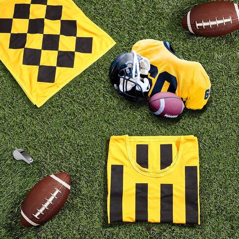Set of 3 Football Lineman's Vest Bright Yellow and Black Football Referee Vests Football Pinnies for Men Women Adults, 27.5 Inches Length and 18.5 Inches Width, 2 Styles in Saudi Arabia