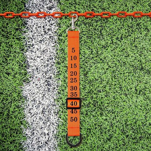Taiyin Football Referee Chain Clip Football Yard Markers Football Official Chain Clip Football Referee Gear for Men Nylon Head Linesman Umpire Equipment, Orange and Black in Saudi Arabia