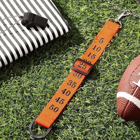 Taiyin Football Referee Chain Clip Football Yard Markers Football Official Chain Clip Football Referee Gear for Men Nylon Head Linesman Umpire Equipment, Orange and Black in Saudi Arabia