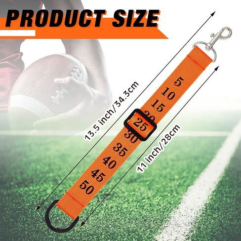 Taiyin Football Referee Chain Clip Football Yard Markers Football Official Chain Clip Football Referee Gear for Men Nylon Head Linesman Umpire Equipment, Orange and Black in Saudi Arabia
