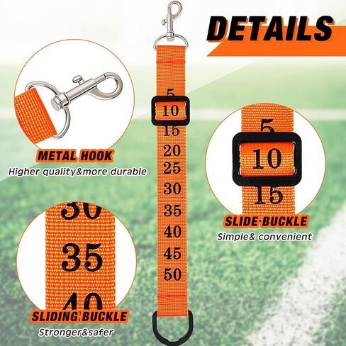 Taiyin Football Referee Chain Clip Football Yard Markers Football Official Chain Clip Football Referee Gear for Men Nylon Head Linesman Umpire Equipment, Orange and Black in Saudi Arabia