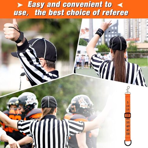 Taiyin Football Referee Chain Clip Football Yard Markers Football Official Chain Clip Football Referee Gear for Men Nylon Head Linesman Umpire Equipment, Orange and Black in Saudi Arabia