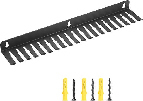 Sumnacon Wall Mountable Cable Hanger and Organizer Steel Cable Rack with 19 Cables Slots Width from 5-9mm,Sturdy Cables Holder Black Cord Rack Organizer for Office Studio Desk Bench Workshop in Kuwait