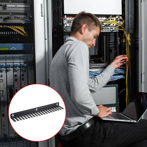 Sumnacon Wall Mountable Cable Hanger and Organizer Steel Cable Rack with 19 Cables Slots Width from 5-9mm,Sturdy Cables Holder Black Cord Rack Organizer for Office Studio Desk Bench Workshop in Kuwait