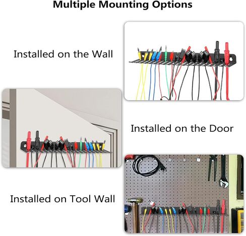 Sumnacon Wall Mountable Cable Hanger and Organizer Steel Cable Rack with 19 Cables Slots Width from 5-9mm,Sturdy Cables Holder Black Cord Rack Organizer for Office Studio Desk Bench Workshop in Kuwait