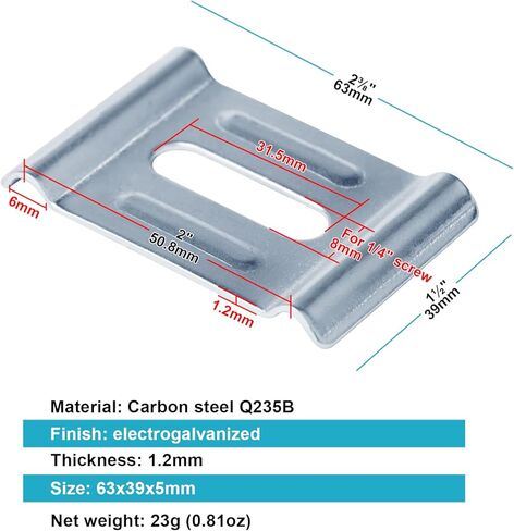 30 Pack Hold Down Clamp, Ground/Stand-Off Joint Plate, Wire Mesh Cable Trays Support Washer, Fastening Barrier Strip Connector, Fit 4mm-6mm Wire Dia Basket Cable Tray, Slot Hole Accept 1/4" Bolt in Kuwait