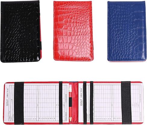 حامل بطاقات أداء الجولف - 3 عبوات من أغلفة كتب ياردات الجولف، وكتاب بطاقات أداء الجولف، وقلم رصاص وبطاقة أداء متضمنة، وإكسسوارات حقيبة الجولف للرجال in Kuwait