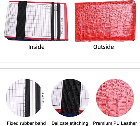 حامل بطاقات أداء الجولف - 3 عبوات من أغلفة كتب ياردات الجولف، وكتاب بطاقات أداء الجولف، وقلم رصاص وبطاقة أداء متضمنة، وإكسسوارات حقيبة الجولف للرجال in Kuwait