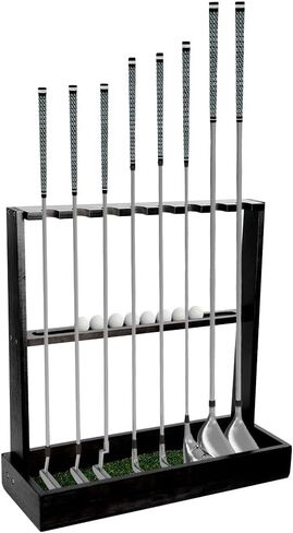 Golf Club Rack Putter Stand: Wooden Golf Club Holder Organizer for Golf Clubs, Golf Balls, Putter Covers - Golf Club Stand Racks for Garage Home Indoor in Saudi Arabia