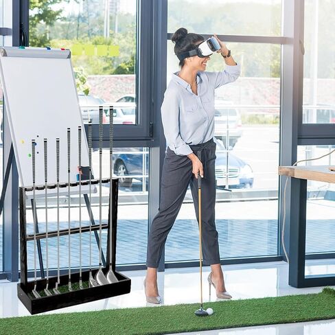 Golf Club Rack Putter Stand: Wooden Golf Club Holder Organizer for Golf Clubs, Golf Balls, Putter Covers - Golf Club Stand Racks for Garage Home Indoor in Saudi Arabia