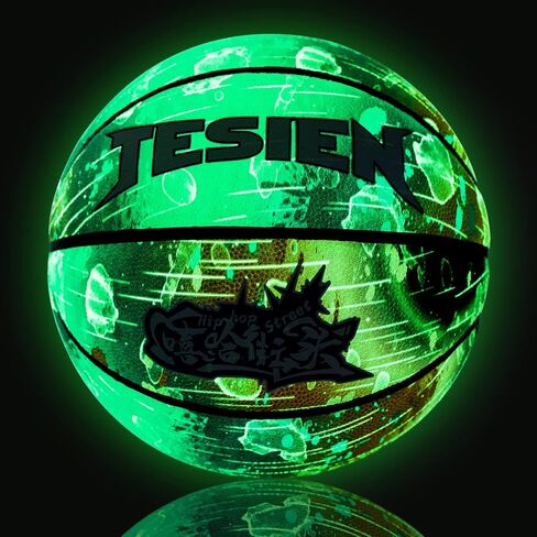 Basketball Glow in The Dark, Luminous Glowing Leather Basketball, Green Light up Basketball Gift for Kids, Men, Women Indoor-Outdoor Night Basketball in Saudi Arabia