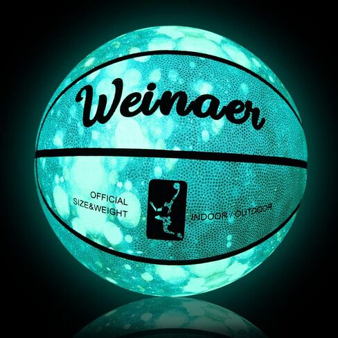 Basketball Glow in The Dark, Luminous Glowing Leather Basketball, Green Light up Basketball Gift for Kids, Men, Women Indoor-Outdoor Night Basketball in Saudi Arabia