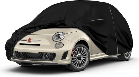 غطاء سيارة مقاوم للماء بديل لسيارة Fiat 500 / 500C / 500E Abarth Turbo Sport Lounge Pop 2007-2022، 210T أغطية السيارات الكلاسيكية لجميع الأحوال الجوية مع باب بسحاب وقفل للحماية من المطر الثلجي in Saudi Arabia