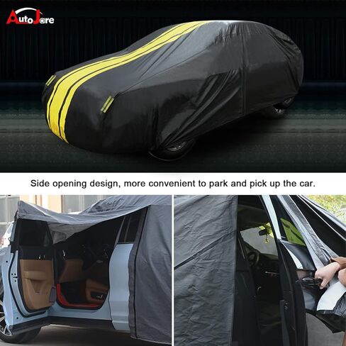 غطاء سيارة كامل لسيارة سيدان مكون من 6 طبقات على شكل باب بتصميم سحاب لجميع الأحوال الجوية ومقاوم للثلج وحماية من الأشعة فوق البنفسجية ومقاوم للرياح في الهواء الطلق، غطاء سيارة كامل مقاس XL مناسب لسيارة السيدان (الطول 177-189 بوصة) in Kuwait