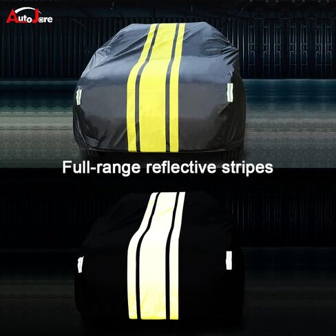 غطاء سيارة كامل لسيارة سيدان مكون من 6 طبقات على شكل باب بتصميم سحاب لجميع الأحوال الجوية ومقاوم للثلج وحماية من الأشعة فوق البنفسجية ومقاوم للرياح في الهواء الطلق، غطاء سيارة كامل مقاس XL مناسب لسيارة السيدان (الطول 177-189 بوصة) in Kuwait