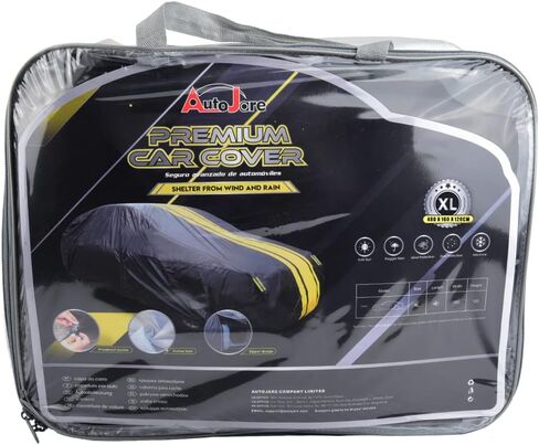 غطاء سيارة كامل لسيارة سيدان مكون من 6 طبقات على شكل باب بتصميم سحاب لجميع الأحوال الجوية ومقاوم للثلج وحماية من الأشعة فوق البنفسجية ومقاوم للرياح في الهواء الطلق، غطاء سيارة كامل مقاس XL مناسب لسيارة السيدان (الطول 177-189 بوصة) in Kuwait