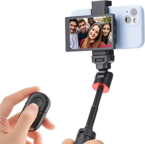 King Ma Mini Monitors Sync Phone Rear Camera Selfie Screen Phone Vlog Selfie Monitor Screen with Magnetic Phone Clip and Bluetooth Remote for Selfie Vlog Live Stream TikTok YouTube Twitter in Saudi Arabia