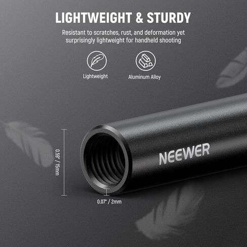 NEEWER 15mm Rods LWS System, 3 Pairs Aluminum 15mm Extension Rods (4"/10cm, 8"/20cm, 12"/30cm) Free Length Combination for Shoulder Rig LWS Rod Support System Compatible with SmallRig Video Rig, SR009 in Saudi Arabia